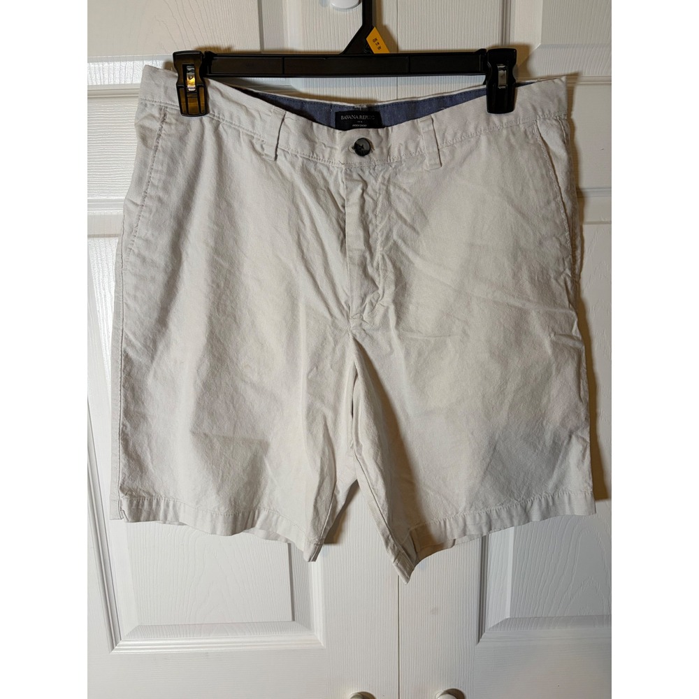 Banana Republic Aiden Short Mens 36 Beige Cotton Chino Shorts Casual Summer